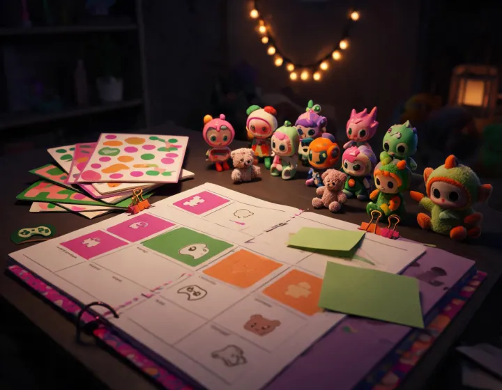 Play ideas dashboard with toys